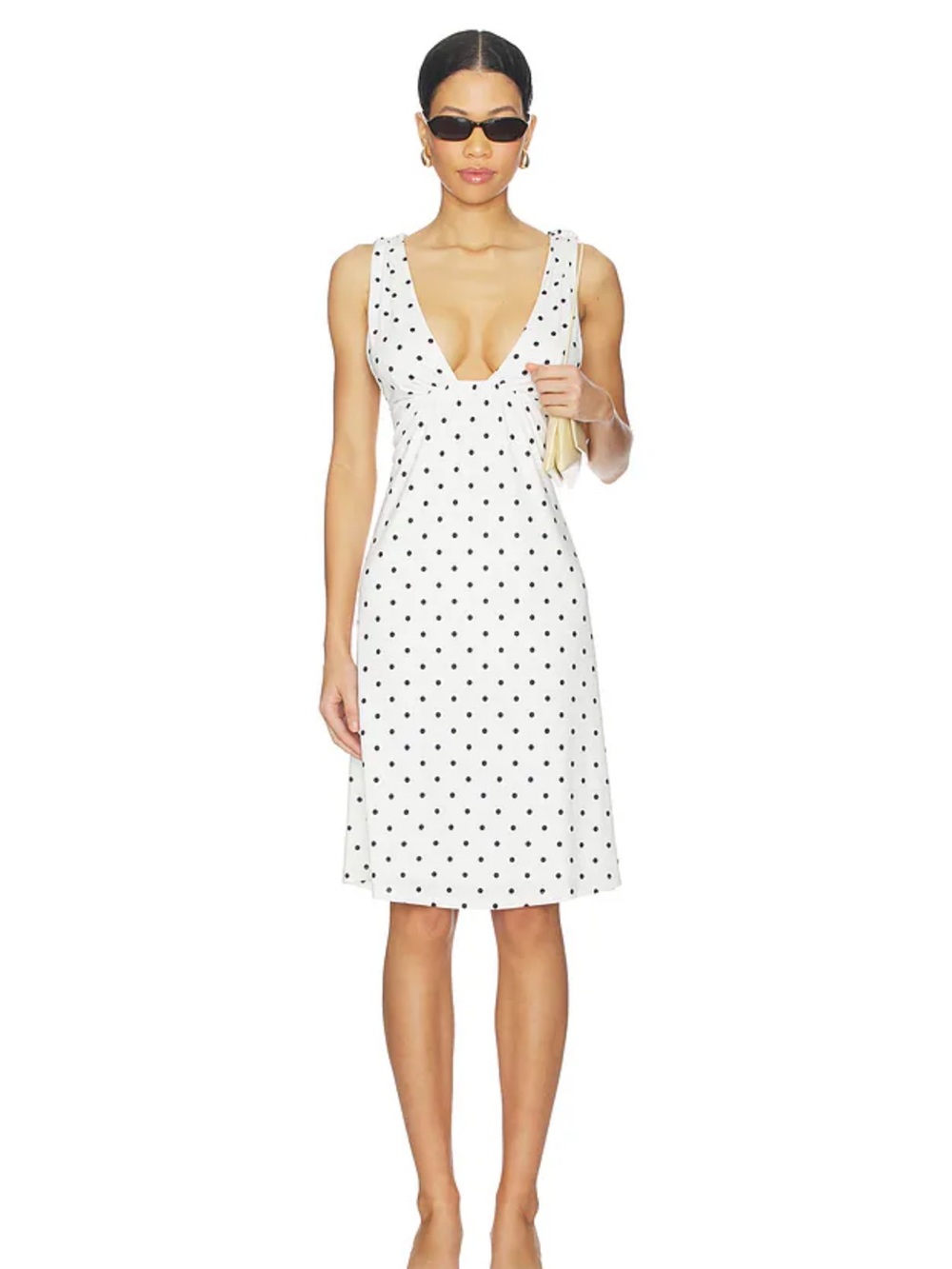 Geel Sabrina Dress White Polka Dot